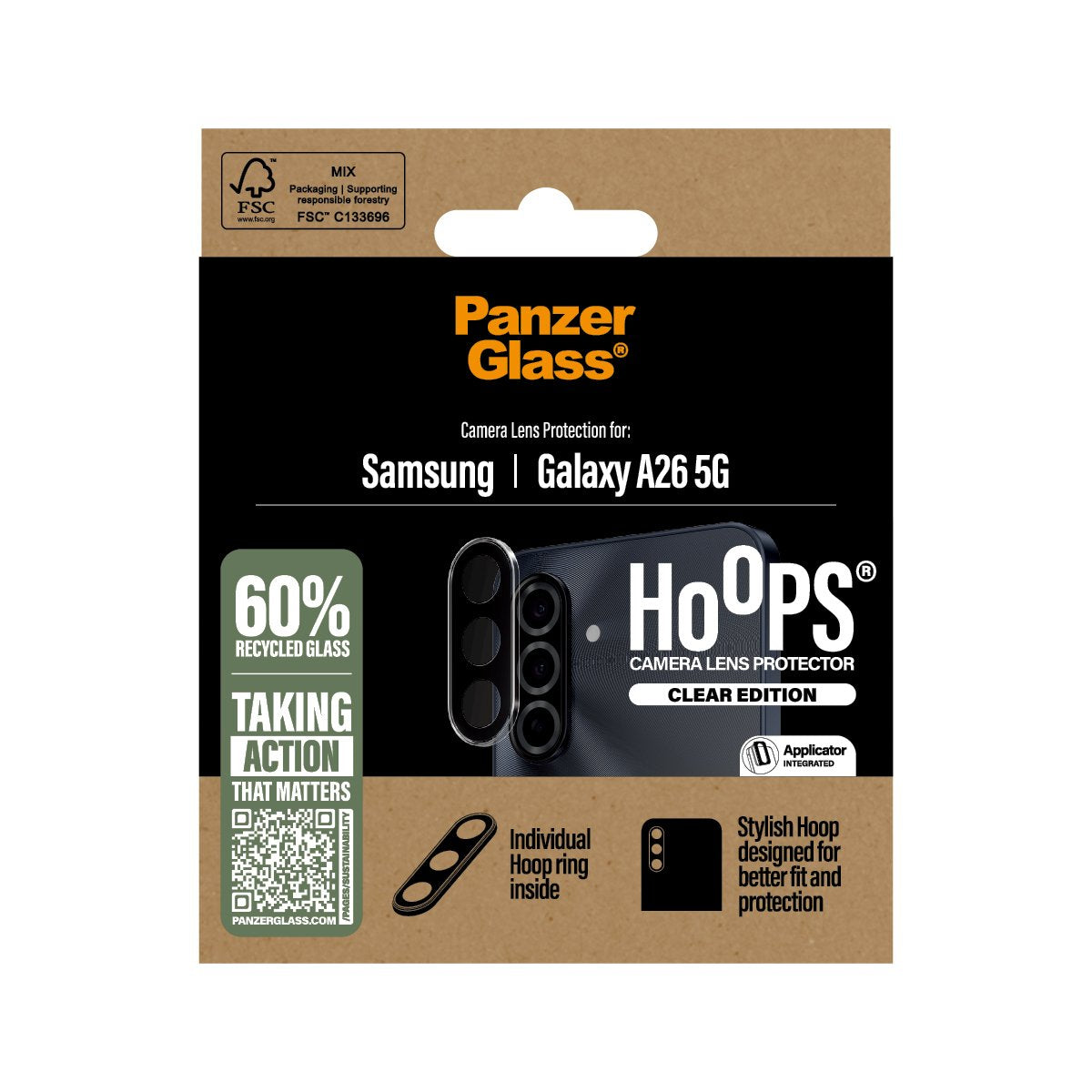 EAN 5715685017179 - PanzerGlass ® Hoops® Camera Lens Protector Transparent Samsung Galaxy A26 5G Protector de pantalla 1 piez imagen 3