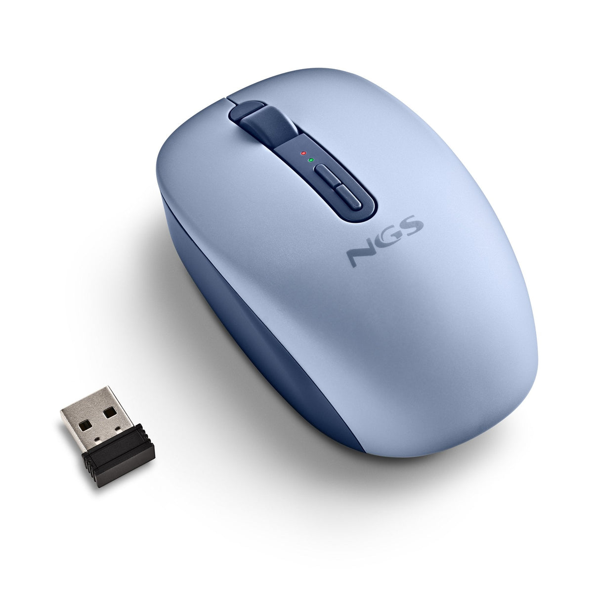 Ratón Ergonómico Inalámbrico Ngs Fog Dual Fogdualblue Silencioso Hasta 1600 Dpi Azul