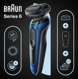 Máquinilla Braun Series 6 61-B4500cs De Afeitar De Láminas Recortadora Negro, Azul