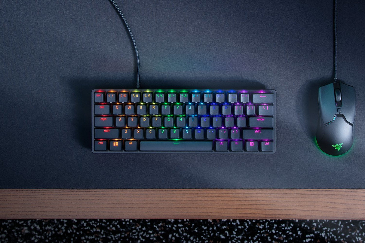 Razer Huntsman Mini 60% Optical Gaming Keyboard, Purple Switch, Nordic Layout, Wired, Black
