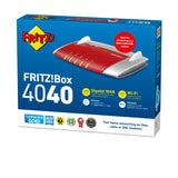 Avm Fritz! Router Inalambrico Box 4040 Doble Banda (2,4 Ghz / 5 Ghz) Gigabit Ethernet Rojo, Plata