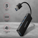 EAN 8595247904362 - Axagon HUE-G1A hub de interfaz USB 3.2 Gen 1 (3.1 Gen 1) Type-A 5000 Mbit/s Negro imagen 2
