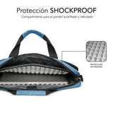 Maletin Air Padding 15.6'' Azul Subblim Hasta 15.6'' / Interior Acolchado / Bolsillo Exterior