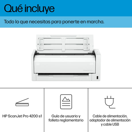 EAN 0198701401049 - HP ScanJet Pro 4200 s1 Escáner con alimentador automático de documentos (ADF) 600 x 600 DPI A4 Azul, Blan imagen 4