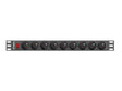 EAN 5901969421620 - Lanberg PDU-09E-0300-BK unidad de distribución de energía (PDU) 9 salidas AC 1U Negro imagen 1