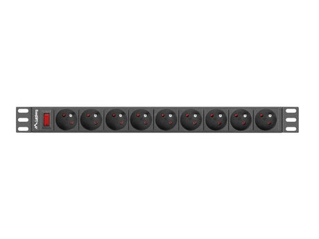 EAN 5901969421620 - Lanberg PDU-09E-0300-BK unidad de distribución de energía (PDU) 9 salidas AC 1U Negro imagen 1