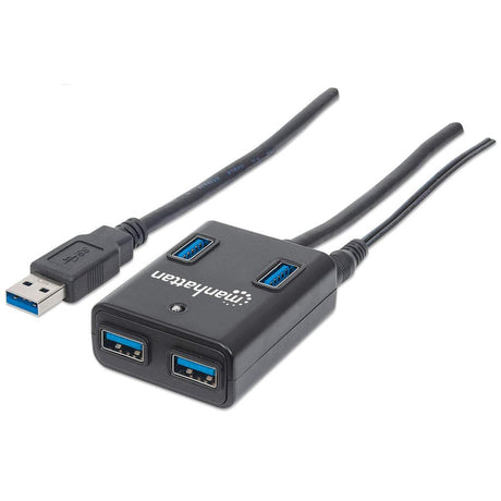EAN 0766623162302 - Manhattan 162302 hub de interfaz USB 3.2 Gen 1 (3.1 Gen 1) Type-A 5000 Mbit/s Negro imagen 1