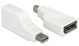 Delock Adapter Mini Displayport 1.2 Stecker > Displayport Buchse 4k 90° Gedreht Weiss