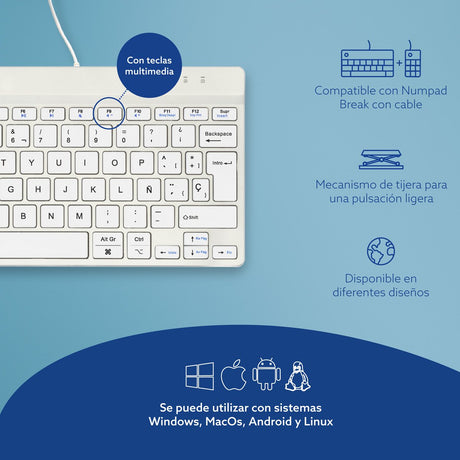 EAN 8719274492221 - R-Go Tools RGOCOESWDWH teclado Universal USB Español imagen 11