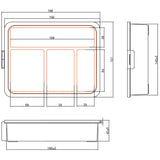 Inline® Small Components Box, 4 Compartments, 180x140x40mm, Orange