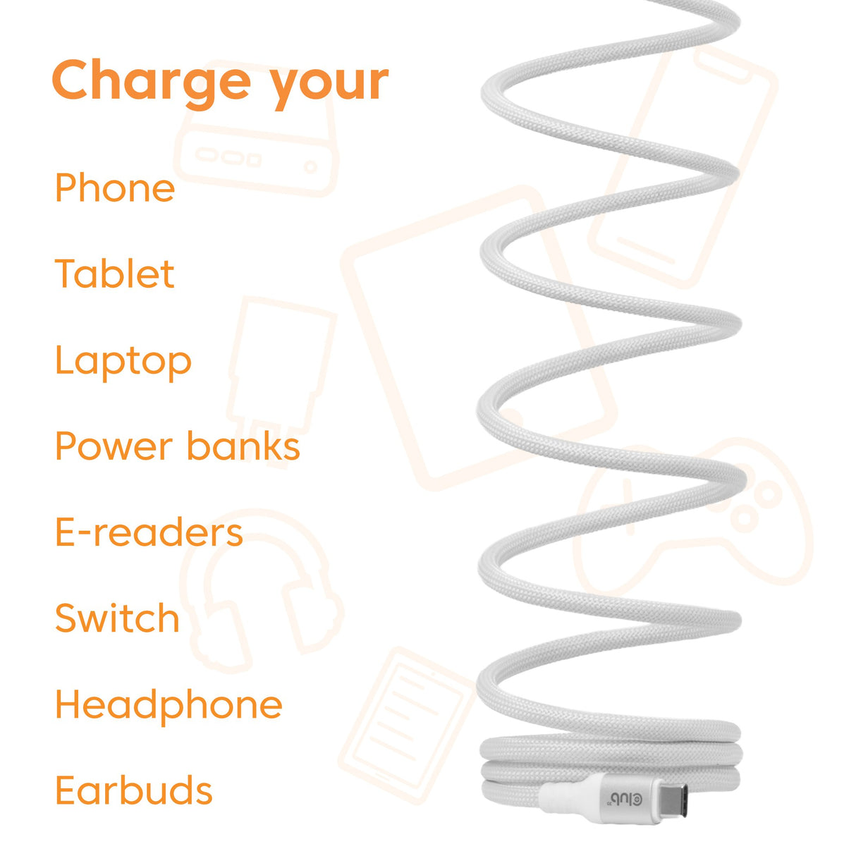 EAN 8719214473617 - CLUB3D CLUB 3D USB-C Magnetic-Coil Cable White cable USB 2 m USB C 0,48 Gbit/s 240 W Blanco imagen 2