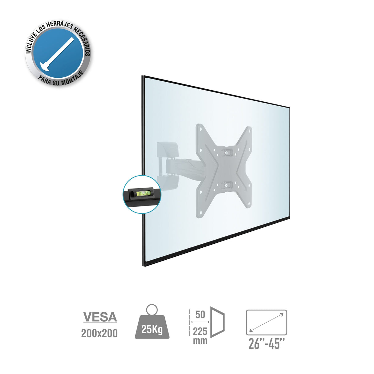 EAN 8436034260813 - TM Electron TMSLC282 soporte para TV 114,3 cm (45") Negro imagen 2
