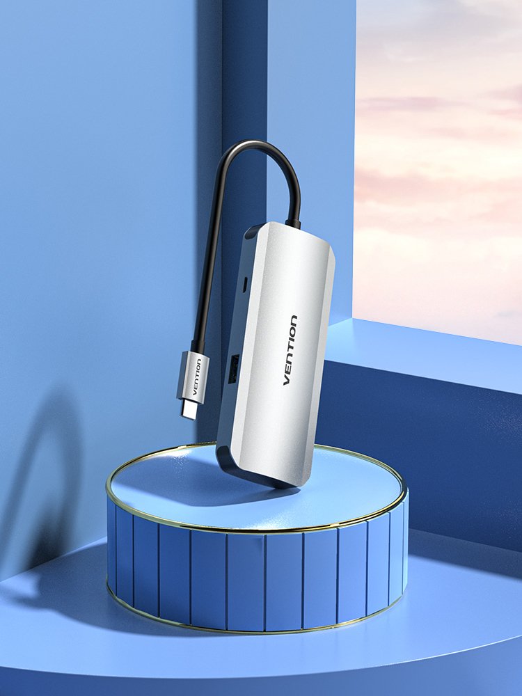 Hub Usb Tipo-C Vention Tnahb 4xusb 1xmicrousb Pd