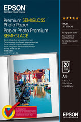 Papel Fotográfico Epson C13s041332 Din A4 251g 20 Hojas Semi Brillante