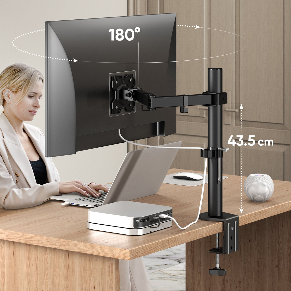 EAN 4603726156950 - ONKRON D121E-B soporte para monitor 86,4 cm (34") Escritorio Negro imagen 3