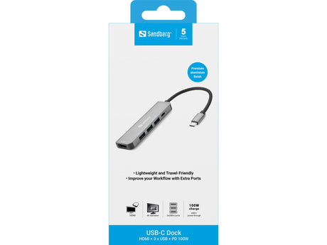 EAN 5705730136320 - Sandberg 136-32 base para portátil y replicador de puertos Alámbrico USB 3.2 Gen 1 (3.1 Gen 1) Type-C Gri imagen 2