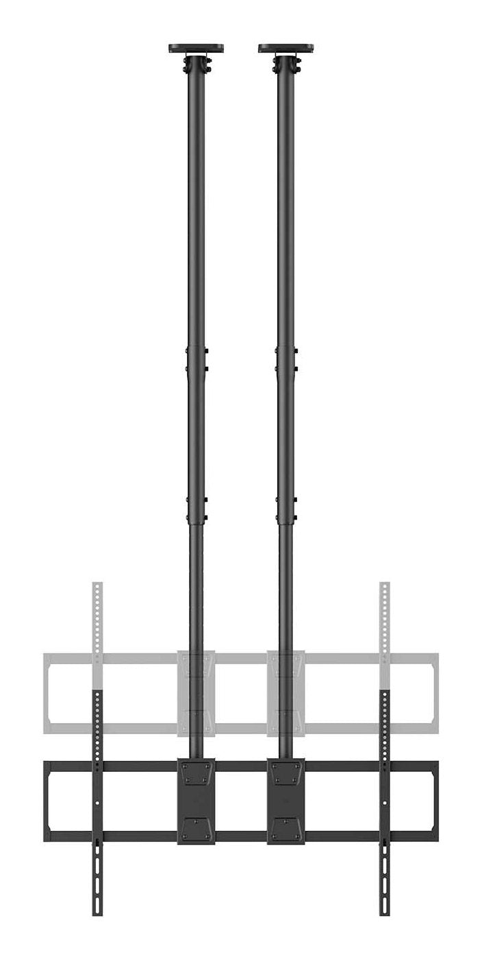 Aisens Soporte De Techo Pro Inclinable, Extensible Y Nivelable Para Monitor/Tv 120kg De 60-120, Negro