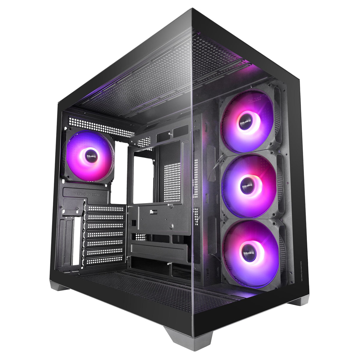 Caja Pc  Atx Mars Gaming Mcv5 Cristal Templado Panoramico Argb Gpu 416mm Negra