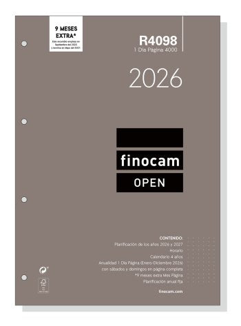 EAN 8422952401933 - Finocam 711650026 accesorio para organizador personal Recambio para agenda imagen 1
