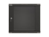 Armario Lanberg Mural Rack 19" 9u 540x350 Flat Pack Negro Puerta Cristal