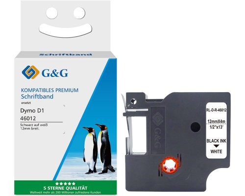 G&G Seiden Cinta Para Etiquetadora Compatible Con Dymo D1/46012
