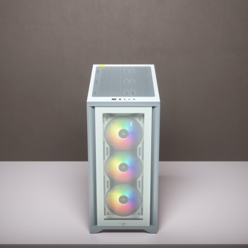 Caja Pc Corsair Icue 4000x Rgb Tempered Glass Blanca Cc-9011205-Ww Corsair Icue 4000x Rgb, Midi Tower, Pc, De Plástico, Acero, Vidrio Templado, Blanco, Atx, Juego