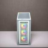 Caja Pc Corsair Icue 4000x Rgb Tempered Glass Blanca Cc-9011205-Ww Corsair Icue 4000x Rgb, Midi Tower, Pc, De Plástico, Acero, Vidrio Templado, Blanco, Atx, Juego