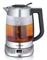 Tetera De Cristal Severin Deluxe Wk 3480 Acero Inoxidable/Transparente, 1,7 Litros 4008146045196