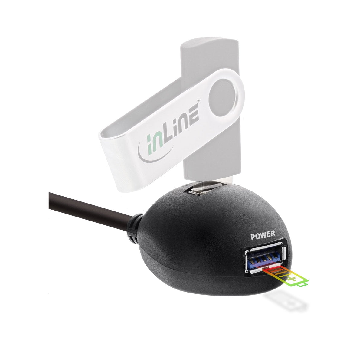 Inline® Usb 3.2 Cable Type A Macho A A Hembra + Power With Stand Black 3m