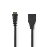 Mini Hdmi: Han - Hdmi: Hun  Adapter, Sort, 0,2m Kabel