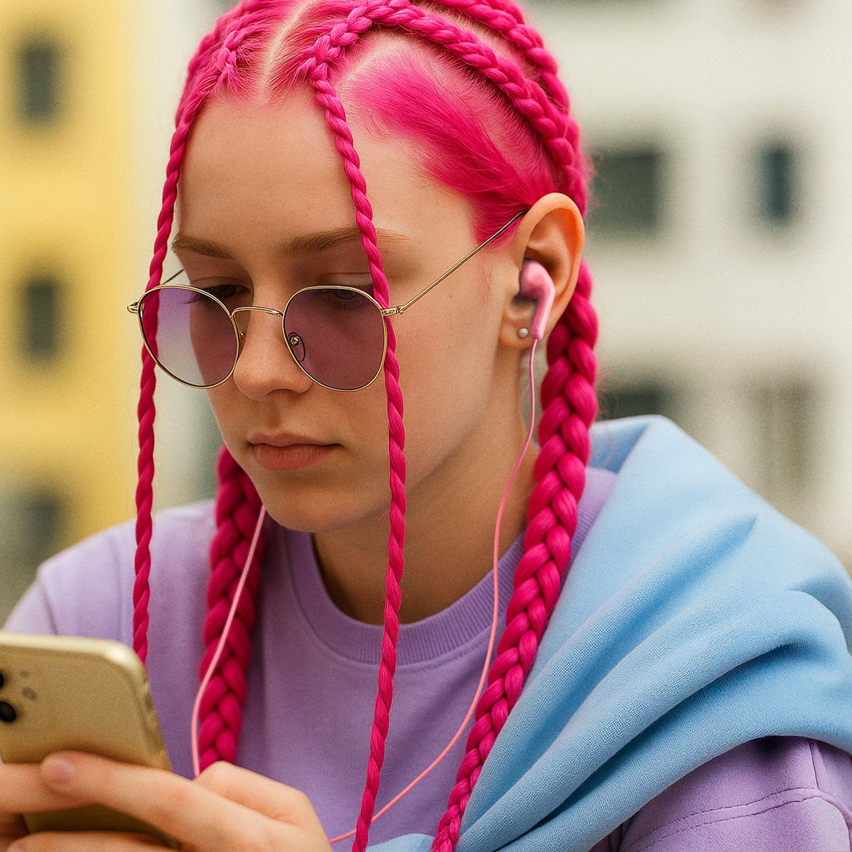 Auriculares Intrauditivos Ngs Cross Flip Con Micrófono Jack 3.5 Rosas