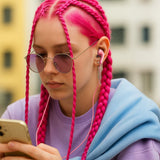 Auriculares Intrauditivos Ngs Cross Flip Con Micrófono Jack 3.5 Rosas