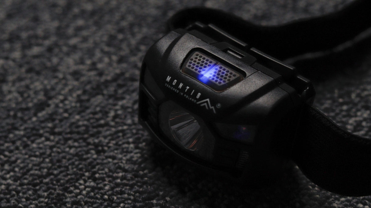 Linterna  Montis Akumulatorowa Latarka Naglowna Z Sensorem Mt001 Negro Con Diadema Led