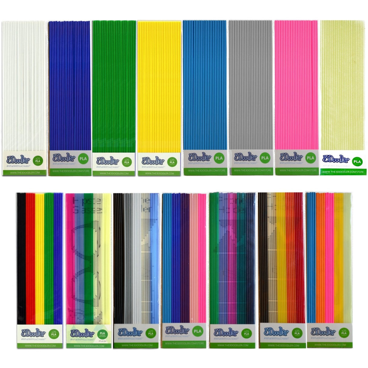 3doodler Create Y Pro Filament Pla 3mm, 25 Piezas, Amarillo, Pl05-Duck