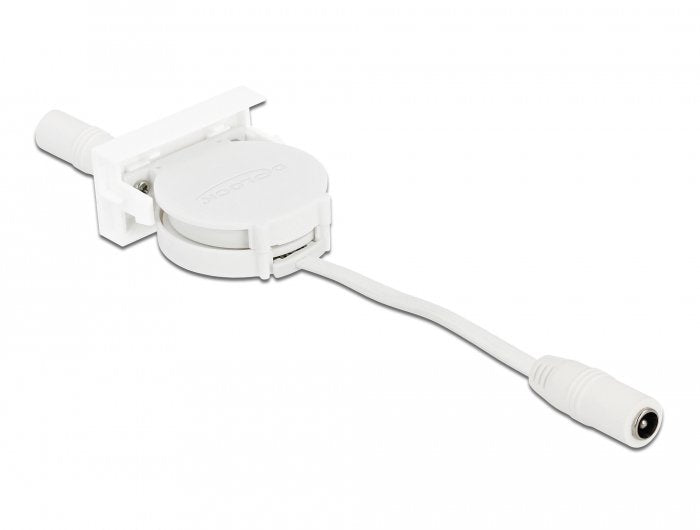Delock Cable Retráctil De Alimentación Del Módulo Easy 45 Dc 5,5 X 2,1 Mm Hembra / Hembra Blanco
