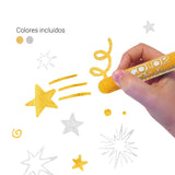 Apli Color Sticks Temperas Solidas - Pack 2 Unidades De 6g En Colores Metalizados - No Manchan, Acabado Satinado, Secado Rapido - Efecto Cera O Tempera Segun Presion - Flexible Y Sin Disolventes