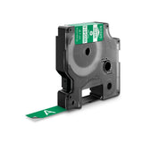Dymo Rhino Cinta De Etiquetas Industrial Adhesiva Id1-12, Blanco Sobre Verde De 12mmx5´5m, Vinilo
