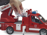 Vehículo Cuerpo De Bomberos Bruder Mb Sprinter Con Módulo De Luz Y Sonido (Rojo/Blanco, Escalera Giratoria, Bomba)