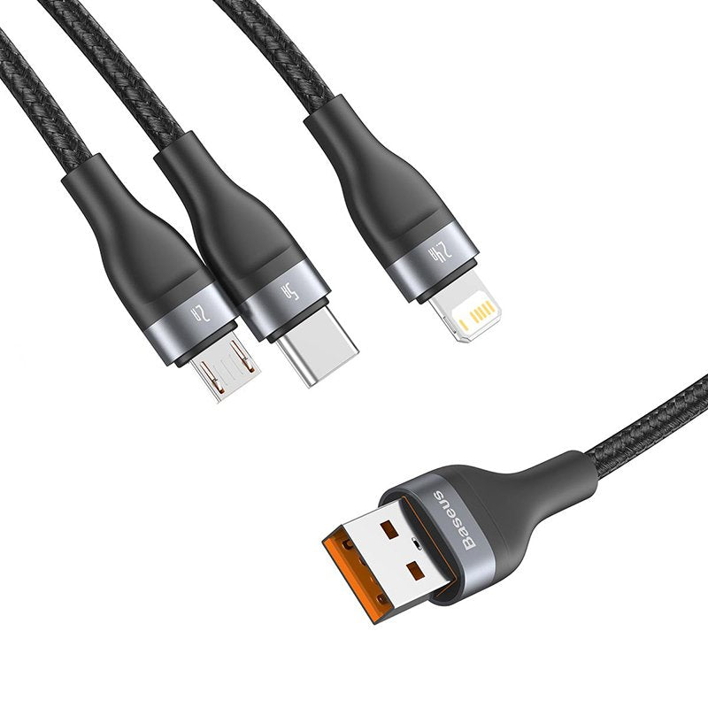 EAN 6953156229822 - Baseus Zinc Magnetic Safe cable de teléfono móvil Negro, Gris 1,2 m USB A Lightning + micro-USB B + USB C imagen 6