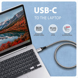 Axagon Ade-Cm20 Usb-C 5gbps - Gigabit Ethernet Adapter With Integrated Cat6 Rj-45 Network Cable (2 M), Asix Ax88179b