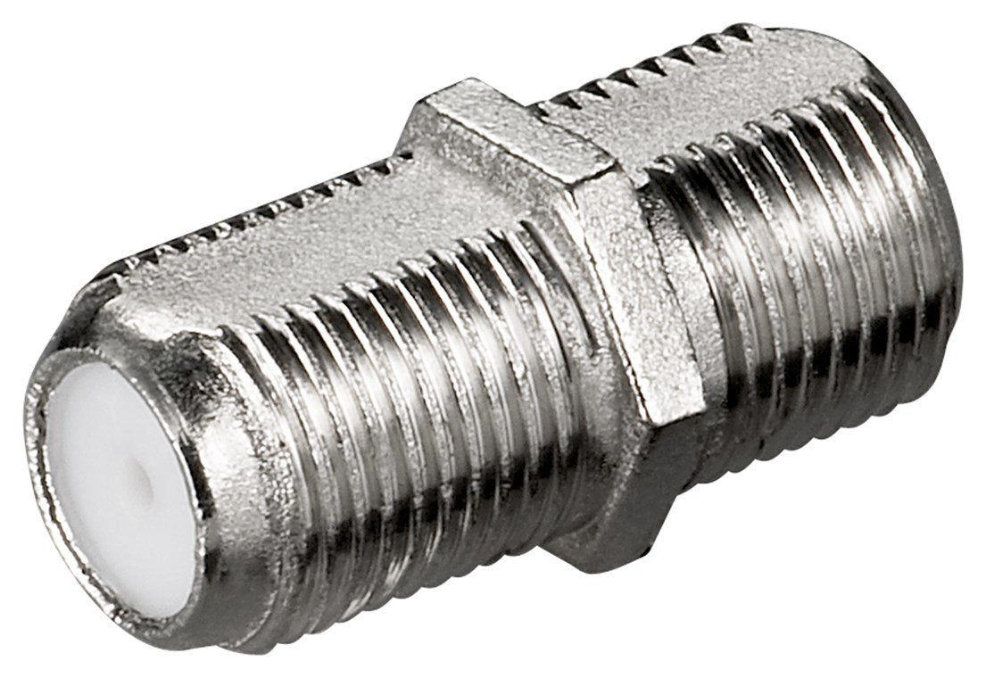 Adaptador F:  F Hembra F Hembra Zinc Goobay