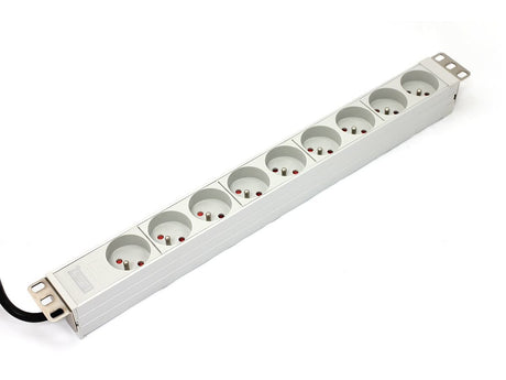 EAN 5907772590478 - Digitus A-19-STRIP-3-IMP unidad de distribución de energía (PDU) 9 salidas AC 1U Blanco imagen 1
