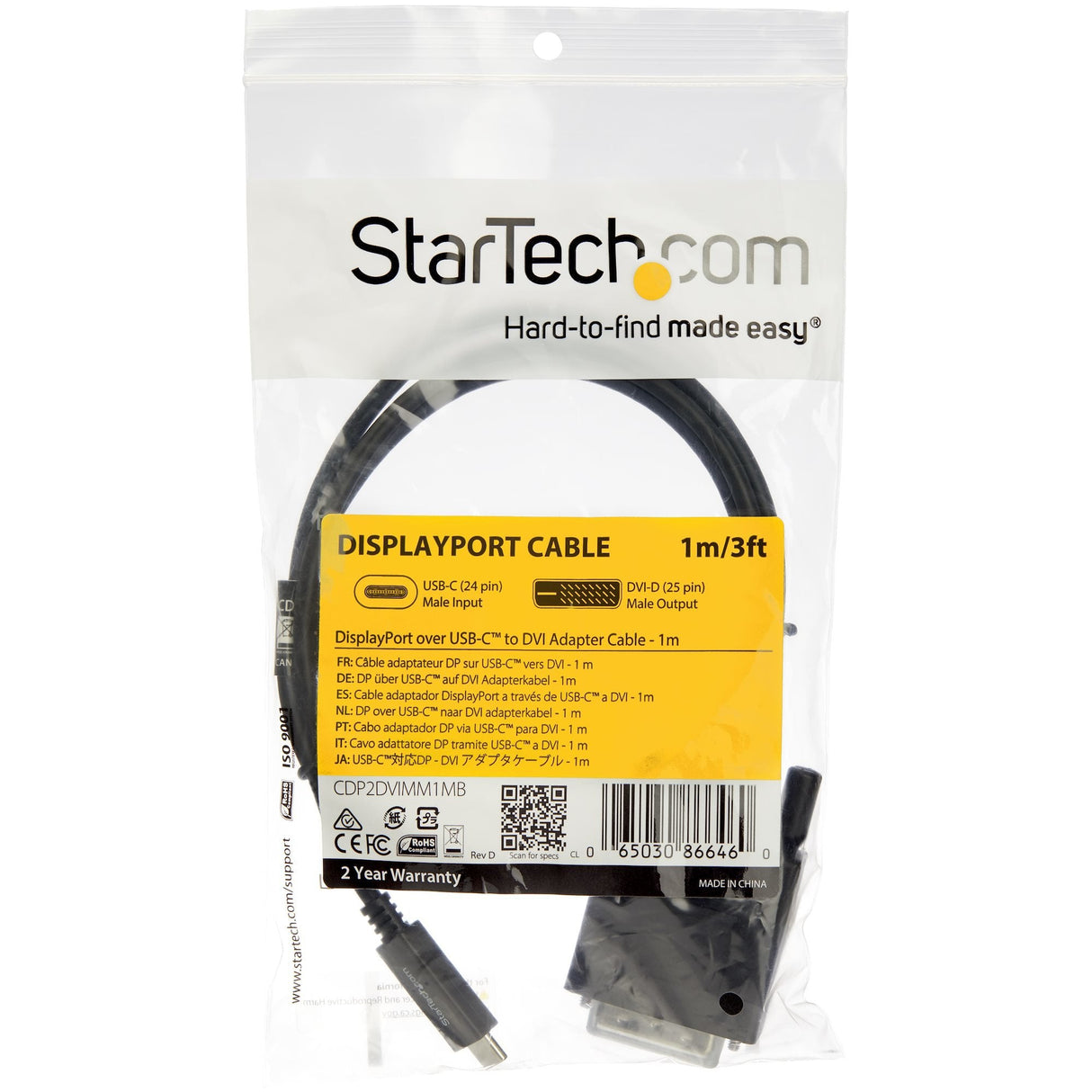 Startech Cable Adaptador Conversor Usb-C A Dvi 1m