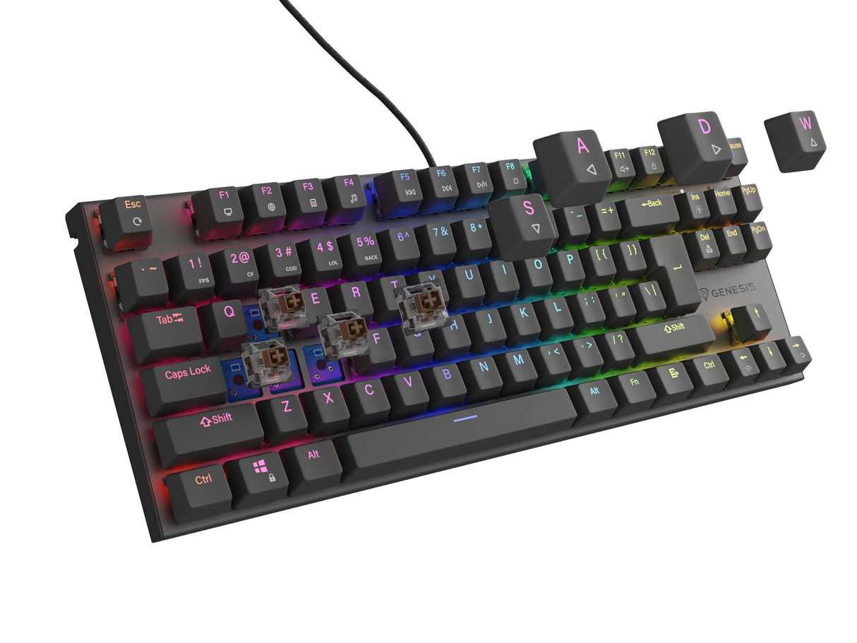 Genesis Thor 303 Tkl Rgb Mechanical Gaming Keyboard, Outemu Brown Switch, Us Layout, Wired, Black