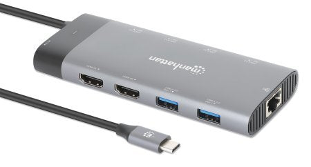 EAN 0766623130714 - Manhattan 130714 base para portátil y replicador de puertos Alámbrico USB 3.2 Gen 2 (3.1 Gen 2) Type-C Gr imagen 2
