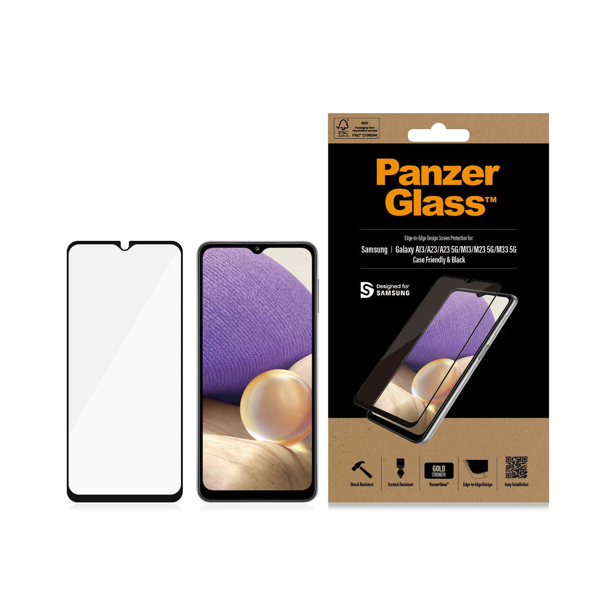 EAN 5711724073069 - PanzerGlass ® Screen Protector Samsung Galaxy A13 | A23 | A23 5G | M13 | M23 5G | M33 5G Protector de pan imagen 3