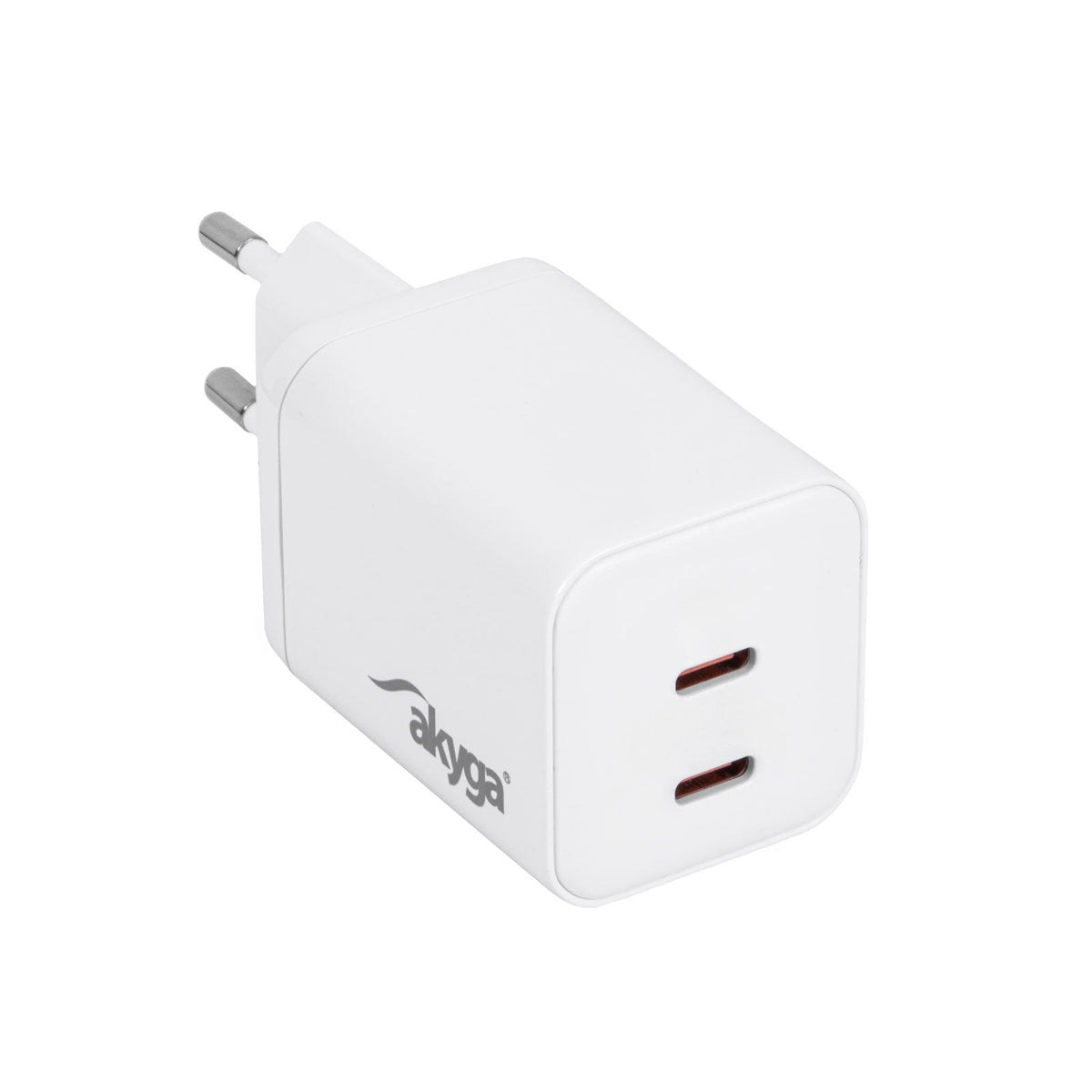 Akyga Wall Charger Ak-Ch-29 45w 2x Usb-C Pd Gan 5-20v 2.25-3a White