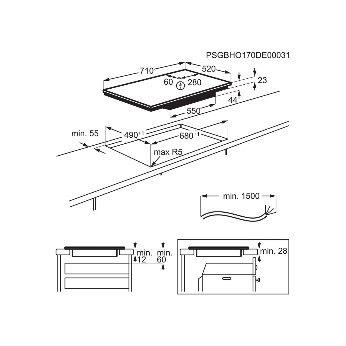 EAN 7332543591268 - Electrolux EIV734 Negro Integrado 68 cm Con placa de inducción 4 zona(s) imagen 2