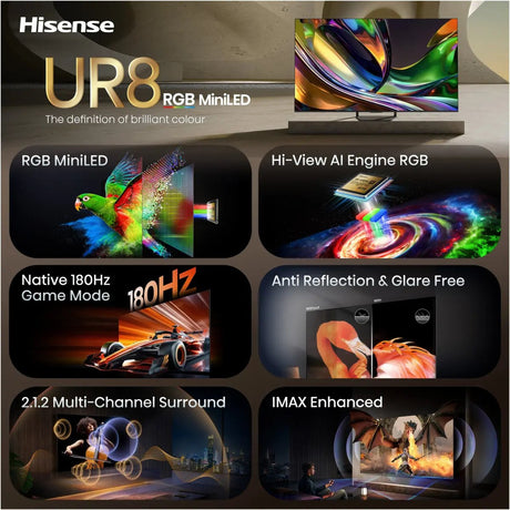 EAN 6942351436500 - Hisense 55UR8S 139,7 cm (55") 4K Ultra HD Smart TV Wifi Negro imagen 9