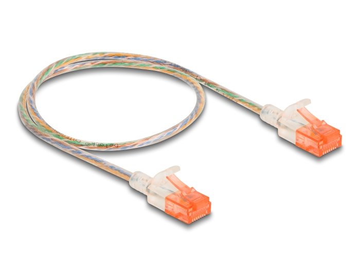 Delock Rj45 Cable De Red Cat.6a U/Utp Slim 0,5 M Transparente